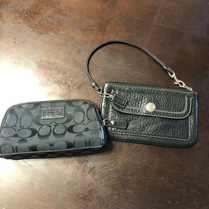 Black coach make up bag and wristlet!